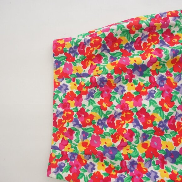 Vintage Braemar By Jeremy Scott Red Pink Floral Midi Pencil Skirt Size 8 - Picture 6 of 9